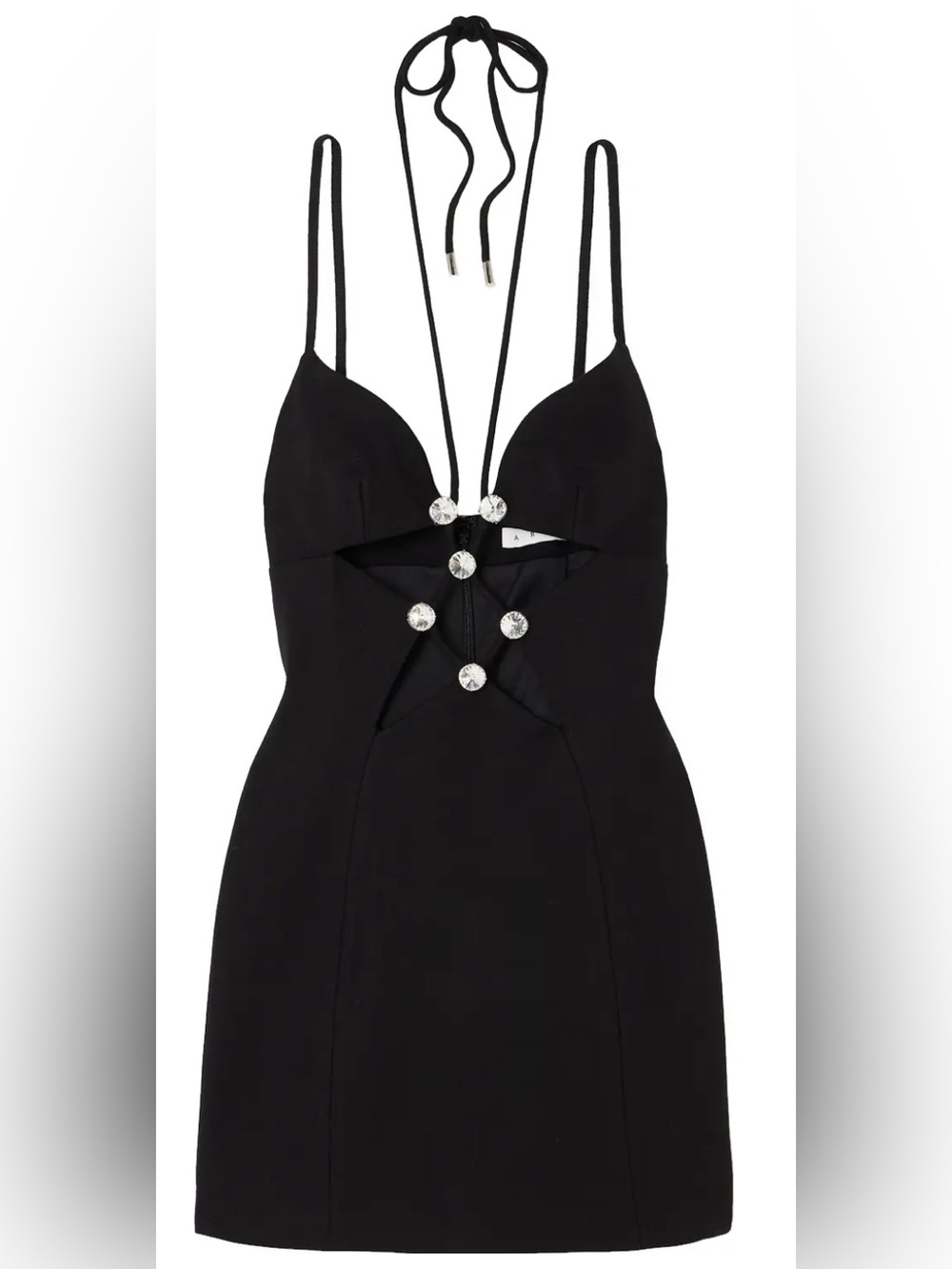 AREA 
Cutout Crystal-Embellished Mini Dress